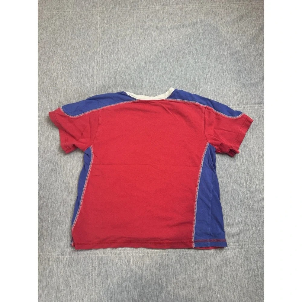 Disney Pixar Cars McQueen T-shirt Youth Boys 5/6Y Red Blue Graphic Print Y2K‎